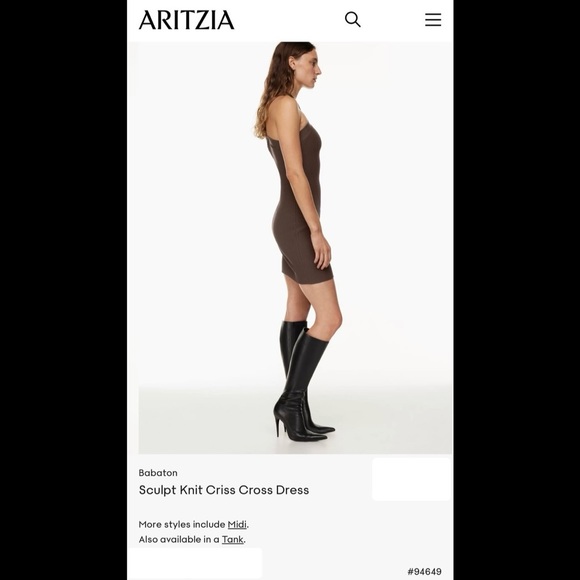 ❤️ ARITZIA Rich Maroon (Bordeaux / Wine) - LARGE - Sculpt Knit Criss Cross Dress - Picture 4 of 16